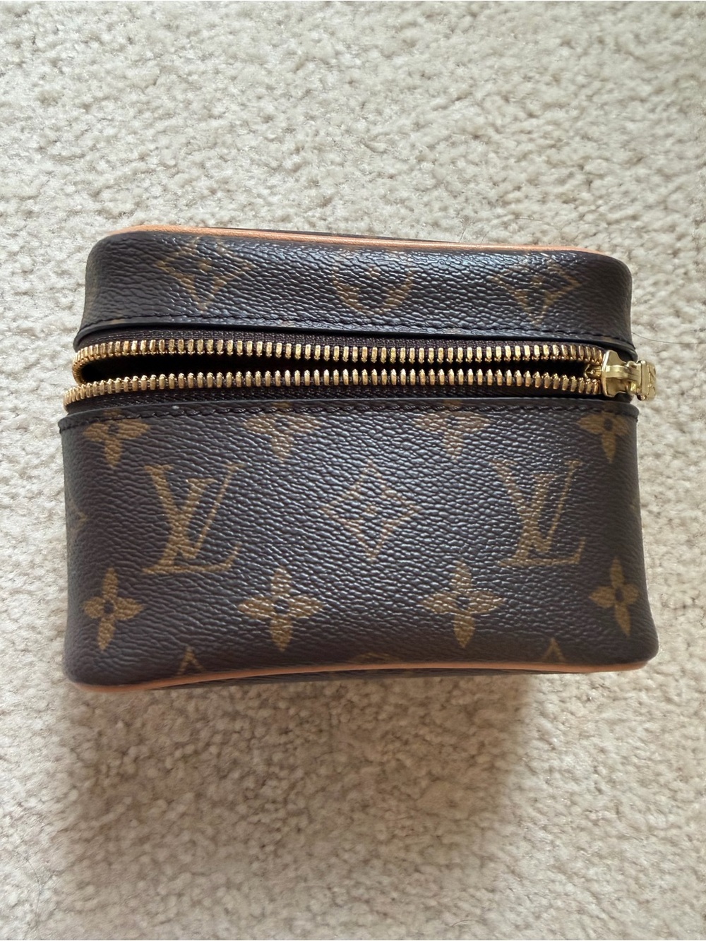 Louis Vuitton Monogram Handheld Pouch in Brown and Tan NANO - Picture 3 of 6